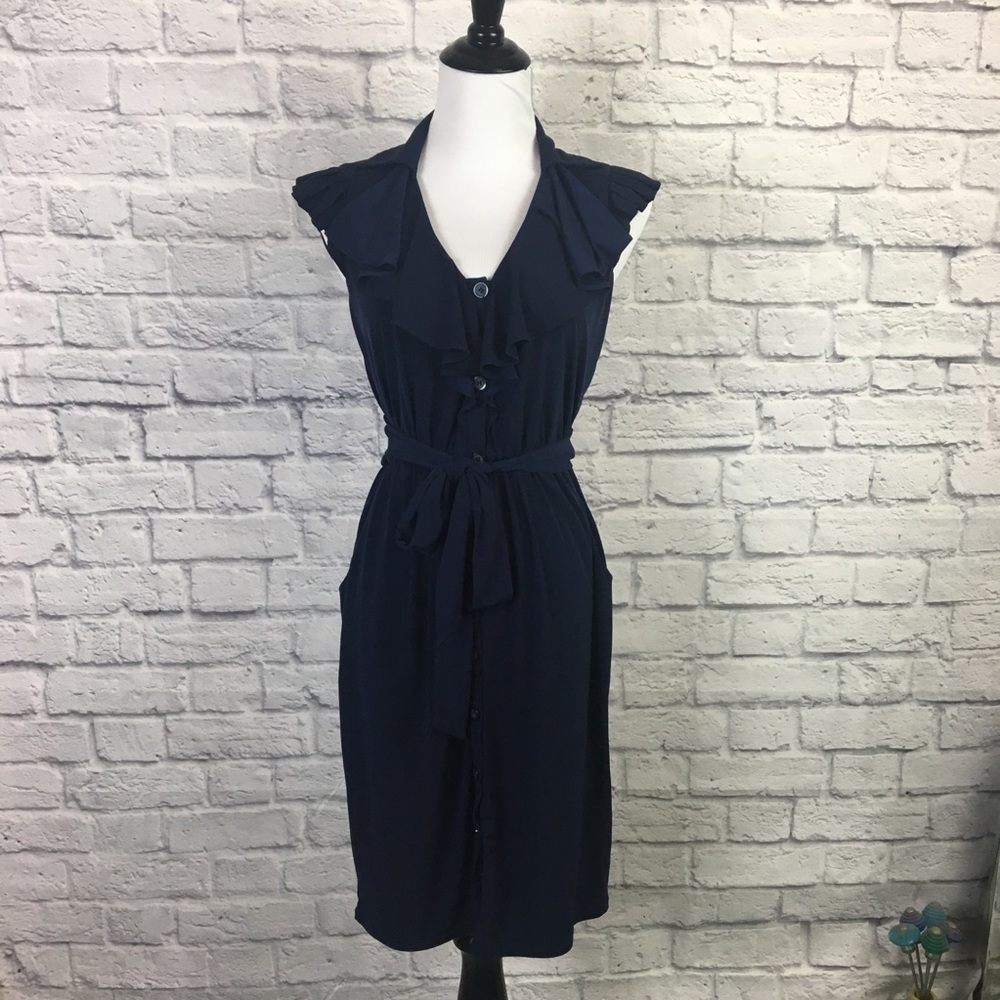 LAST CALL!! Max & Cleo Navy Ruffle Dress